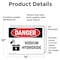 Signmission Sodium Hydroxide Danger Sign, Vinyl Decal, 14in W x 10in L, 2PK OS-2PACK-DS-D-1014-L-1576 - alternate 2